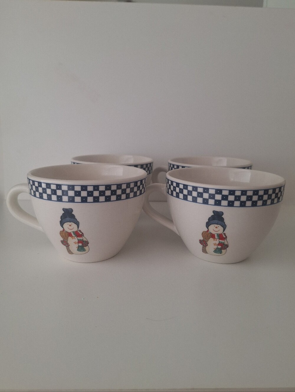 Home Lifestyles ceramic snowman mugs - set of 4